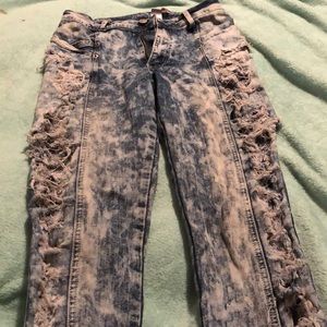 Denim ripped jeans